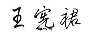 駱恆光王憲裙行書個性簽名怎么寫