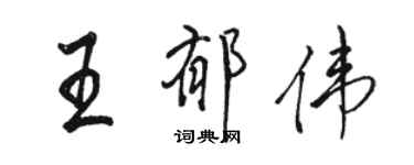 駱恆光王郁偉行書個性簽名怎么寫