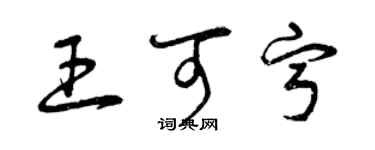 曾慶福王可寧草書個性簽名怎么寫