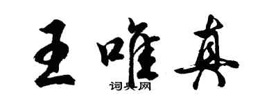 胡問遂王唯真行書個性簽名怎么寫