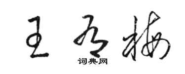 駱恆光王有梅草書個性簽名怎么寫