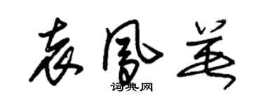 朱錫榮袁鳳英草書個性簽名怎么寫