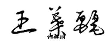 曾慶福王葉麗草書個性簽名怎么寫