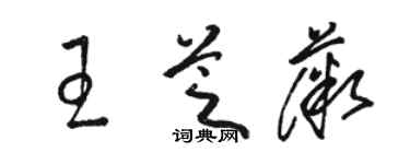 駱恆光王芝薇草書個性簽名怎么寫