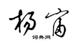 梁錦英楊富草書個性簽名怎么寫