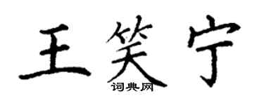 丁謙王笑寧楷書個性簽名怎么寫