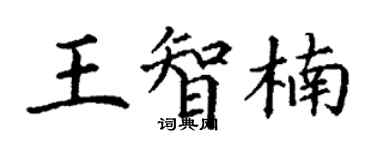 丁謙王智楠楷書個性簽名怎么寫