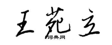 王正良王苑立行書個性簽名怎么寫
