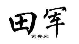 翁闓運田軍楷書個性簽名怎么寫
