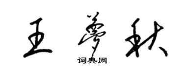 梁錦英王夢秋草書個性簽名怎么寫