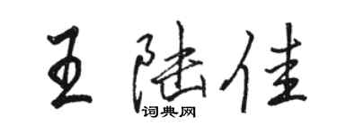 駱恆光王陸佳行書個性簽名怎么寫