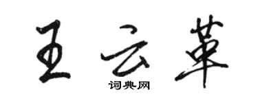 駱恆光王雲革行書個性簽名怎么寫
