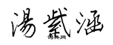 王正良湯紫涵行書個性簽名怎么寫