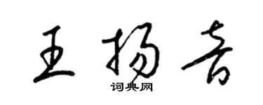 梁錦英王揚音草書個性簽名怎么寫