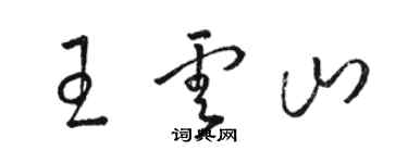 駱恆光王雲山草書個性簽名怎么寫