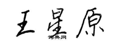 王正良王星原行書個性簽名怎么寫