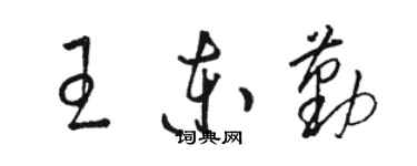 駱恆光王東勤草書個性簽名怎么寫