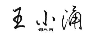 駱恆光王小涌行書個性簽名怎么寫