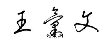 梁錦英王匯文草書個性簽名怎么寫