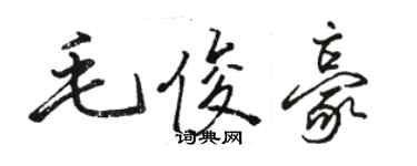 駱恆光毛俊豪行書個性簽名怎么寫