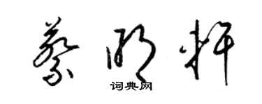 梁錦英蔡明軒草書個性簽名怎么寫