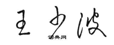 駱恆光王少波草書個性簽名怎么寫