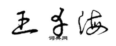 曾慶福王幸海草書個性簽名怎么寫
