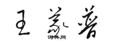 駱恆光王義普草書個性簽名怎么寫