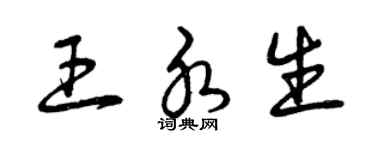 曾慶福王水生草書個性簽名怎么寫