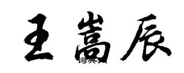 胡問遂王嵩辰行書個性簽名怎么寫