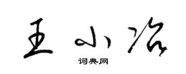 梁錦英王小冶草書個性簽名怎么寫