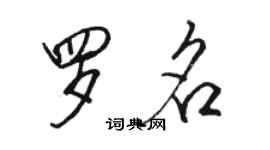 駱恆光羅名行書個性簽名怎么寫