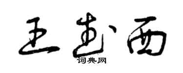 曾慶福王武西草書個性簽名怎么寫