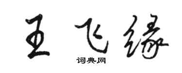 駱恆光王飛緣行書個性簽名怎么寫