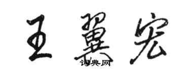 駱恆光王翼宏行書個性簽名怎么寫