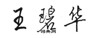 駱恆光王碧華行書個性簽名怎么寫