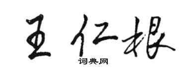 駱恆光王仁根行書個性簽名怎么寫