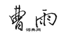 駱恆光曹雨行書個性簽名怎么寫
