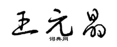 曾慶福王元晶草書個性簽名怎么寫