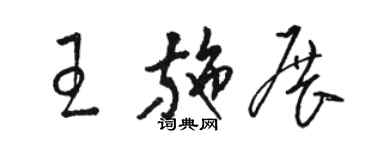 駱恆光王施展草書個性簽名怎么寫