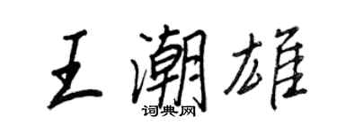 王正良王潮雄行書個性簽名怎么寫