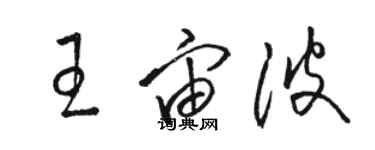 駱恆光王宙波草書個性簽名怎么寫