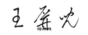 駱恆光王屏兒草書個性簽名怎么寫