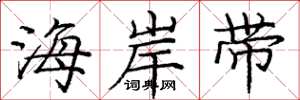 龐中華海岸帶楷書怎么寫