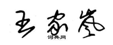 朱錫榮王家嵐草書個性簽名怎么寫