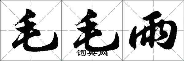 胡問遂毛毛雨行書怎么寫