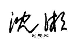 朱錫榮沈湘草書個性簽名怎么寫