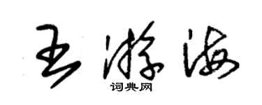 朱錫榮王游海草書個性簽名怎么寫