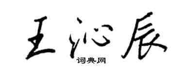 王正良王沁辰行書個性簽名怎么寫