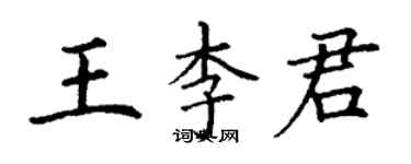 丁謙王李君楷書個性簽名怎么寫